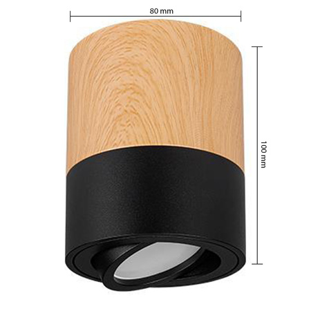 Aufputz Halogen Tuba Reflektor Spot GU10 Rund Schwarz Braun Masterled