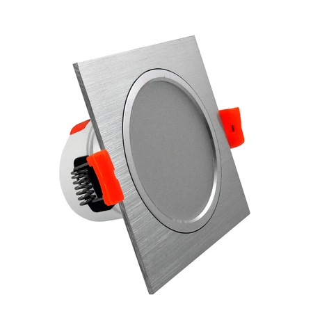 Quadratische Einbauleuchte VENUS LED silber 7W 570lm warm 3000K GOLDLUX (Polux)