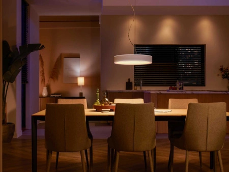 ENRAVE LED-Hängeleuchte Weiß 33.5W CCT PHILIPS HUE Bluetooth + Dimmschalter