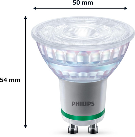Halogen-LED Leuchtmittel GU10 PAR16 2,1W = 50W 375lm 2700K Warm 36° PHILIPS Ultra Efficient