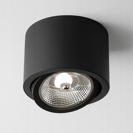 Aufputz-Halogenröhren-Reflektor Spot GU10 rund beweglich schwarz gemastert