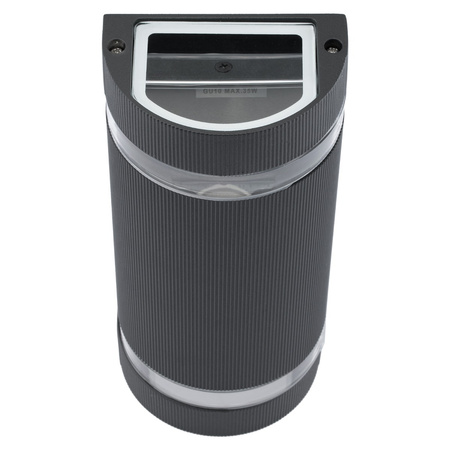 Fassaden-Wandleuchte doppelt HANA Round LED 2x GU10 Aluminium schwarz IP54