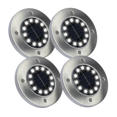 Set bestehend aus 4xGartenleuchte 12x LED SOLAR BODENMONTAGE IP44