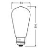 LED Lampen ST64 E27 6.5W = 55W 730lm 2700K Warmweiß FILAMENT LEDVANCE