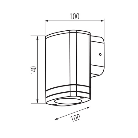 Außenwandleuchte GU10 IP54 Aufputz Schwarz ZEVI Kanlux
