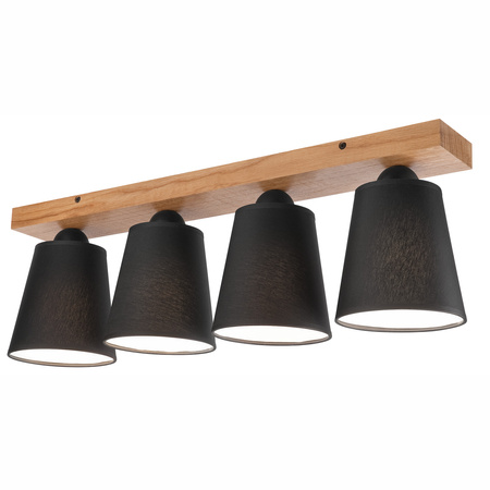 LULA Deckenleuchte 4xE27 Schwarz Eiche LM-4.200 Lamkur