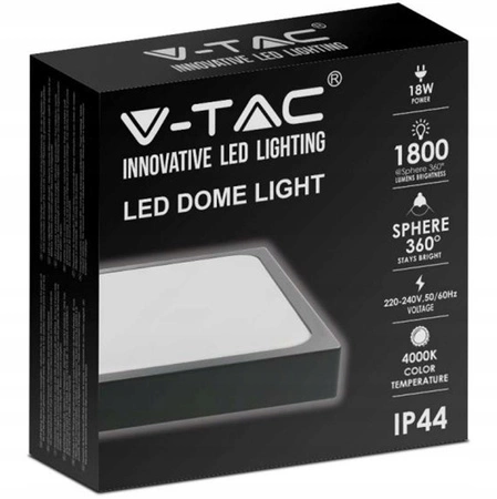 LED-Deckenleuchte für Badezimmer 24W 2400lm 4000K IP44 30cm quadratisch Schwarz