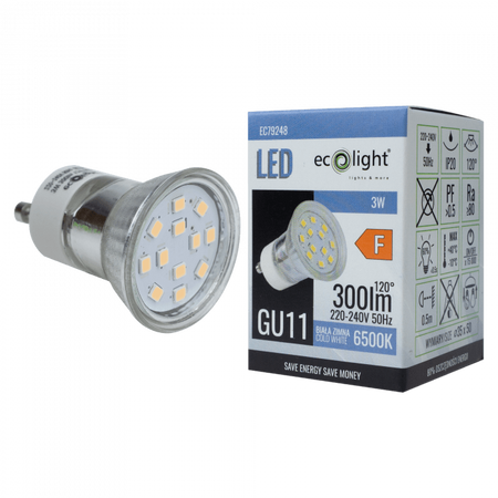 LED-Reflektor GU11 GU10 3W 270lm 6500K Cold Ecolight Glühbirne