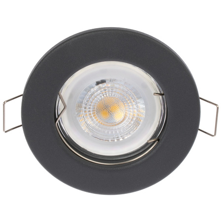 Einbaustrahler GU10, MR16 Einbauspot HALOGEN Runde Fest Graphit Blech LUMILED