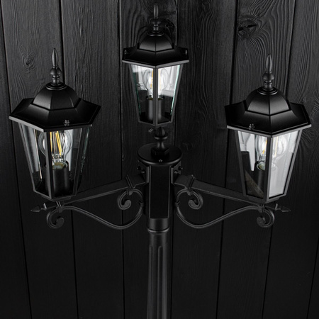 Garten Park Stehlaterne Lampe LIGURIA GOLDLUX (Polux) 3X E27 schwarz 2.5m