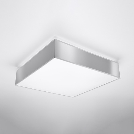LED-Deckenleuchte Deckenaufbauleuchten HORUS 4xE27 Quadratische Leuchte 55cm Grau SOLLUX