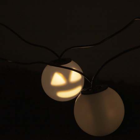 Weihnachtsgirlande 8x LED batteriebetrieben dekorativ Schneemänner Geister 4,33 m spielend weiß + USB C