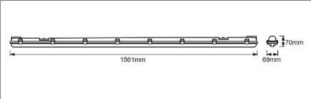 LED-Lampe Linear G13 19W 2050lm 4000K Neutral 155cm Hermetisch IP65 SUBMARINE LEDVANCE