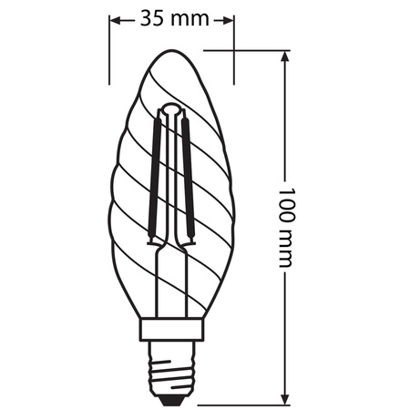 LED Leuchtmittel E14 BW35 2,5W = 25W 250lm 2700K Warm 300° OSRAM STAR Filament