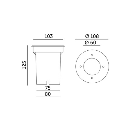 Bodenaufbauleuchte GU10 IP65 IK09 Rund ENTRADA 2 KOBI