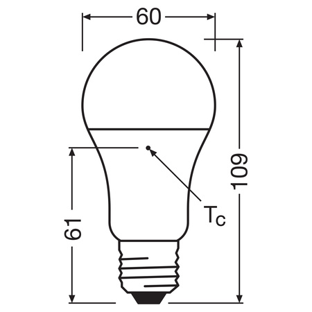 LED-Lampe A60 E27 10W = 75W 1055lm 2700K Warm 150° VALUE CLASSIC Osram
