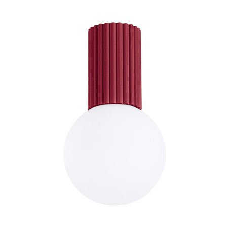 Badezimmer Deckenanbauleuchte G9 Rund Maroon Modern Matt IP44 Halo Sollux