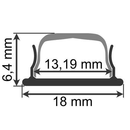 Aluminium LED-Profil KM34 mit Klarglasabdeckung und Endkappen, 2m Silber LUMILED