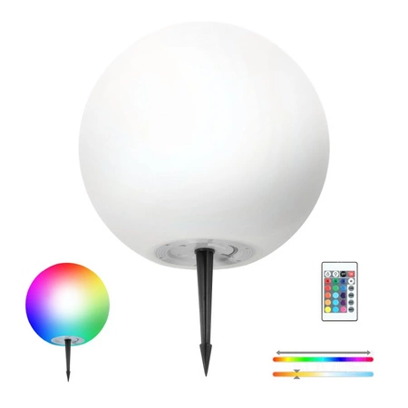 Solar Gartenlampe LED 3000K + RGB Angetrieben Oberirdisch Ornamental Ball Spike 30cm KOBI