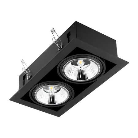 Unterputz-Halogen-Bewegliche Leuchte 2xGU10 ES111 Rechteckig Schwarz