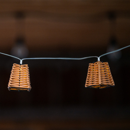 Solar Garten Girlande 10x LED Korb 2m Dekorative Lampen