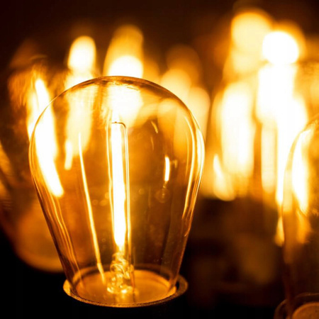 5x LED Filament Lampen E27, ST14 für Lichterketten 1.3W = 10W 110 lm 2200K warm Glühfaden LUMILED