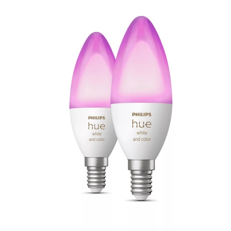 2PAK LED-Glühbirne Kerze E14 B39 5.3W CCT RGB PHILIPS HUE Weiß & FARBE Ambiente Bluetooth Zigbee
