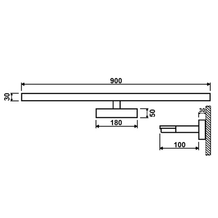 VENUS Spiegelleuchte LED Badezimmer Wandleuchte 18W 1100lm Schwarz und Gold 90cm