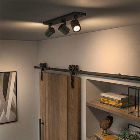 LED Spot Runner Deckenleuchte Schwarz 3x 4.2W CCT PHILIPS HUE Bluetooth Zigbee + Dimmschalter