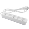 Strom-Verlängerungsstecker – 5 x Steckdose mit Erdungs-Steckdosenleiste 1,5 m 3 x 1mm 13 A Weiß