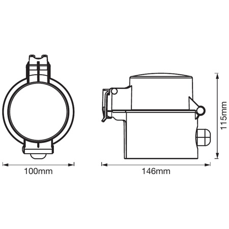 Intelligente Außensteckdose EU 230V 3600W 16A Kompatibel mit SMART+ WiFi Ledvance Fernbedienung