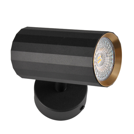 GU10 Schwarzgold NICEA Sanico Goldlux Wand- und Deckenstrahler mit Reflektor