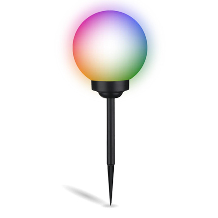 LED ATRIS Solar Gartenlampe angetrieben oberirdisch weiße Kugel 25cm RGB LUMILED