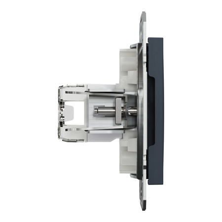 Doppelte Computersteckdose 2x RJ45 Kat. 5e UTP ohne Rahmen Anthrazit SCHNEIDER ASFORA