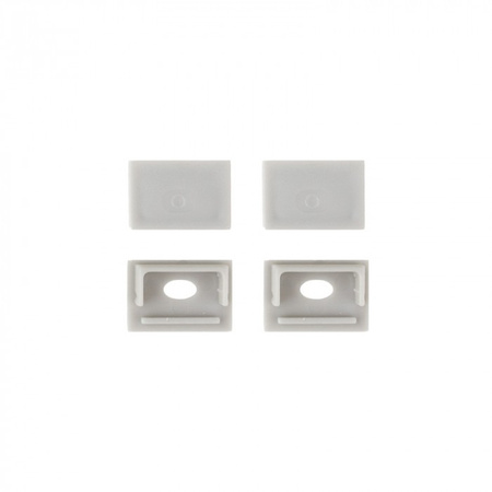 Aluminium-LED-Profil für Gipskartonplatten REGIPS breit unter Fliese Weiß 2m mit transparentem Diffusor für LED-Streifen + Endkappen Serie GNS Ecolight