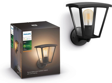 INARA E27 IP44 LED-Fassadenlaterne Gartenlampe Schwarz PHILIPS HUE