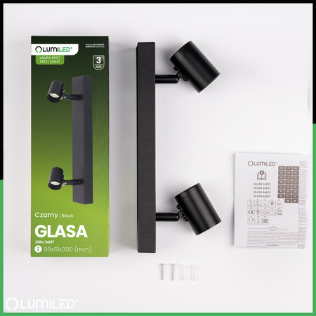 SPOT TUBA Reflektor Halogen-Deckenleuchte 2x E27 GLASA LUMILED