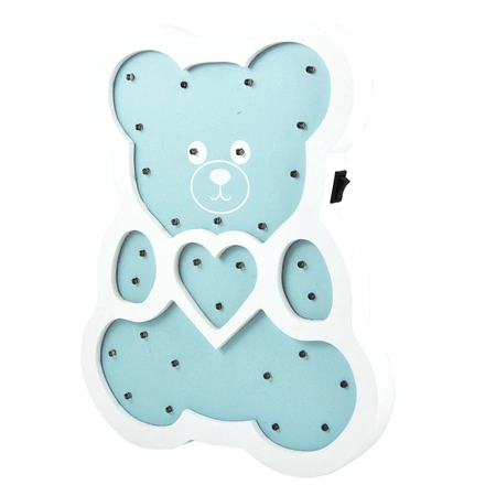 Dekorative Nachtlampe aus Holz BÄR BLAU LED warme GOLDLUX (Polux) Lampe für Kinder