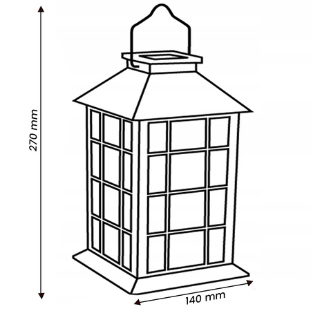 LED-Solar-Gartenlampe hängende Patina-Laterne 27 cm