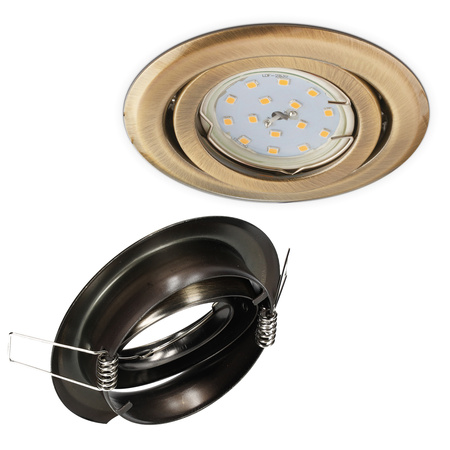 Flush-mounted GU10 Halogen Einbaustrahler Mesh Patina Rund Kobi