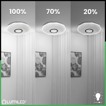 LED-Deckensegel WESTA 48W CCT Weiß Rund 40cm + PILOT LUMILED