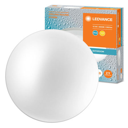 LED Plafond Deckenleuchte 12W 900lm 3000K Warm IP44 Weiß Decke Ledvance