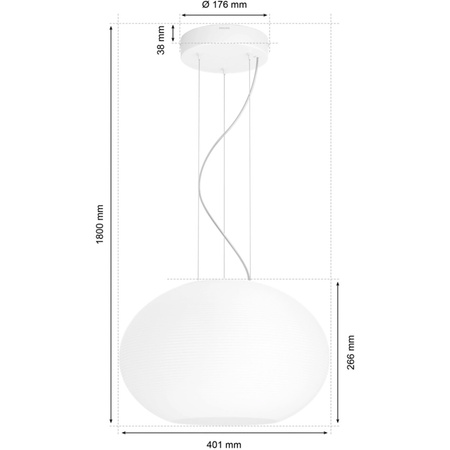 LED FLOURISH 39.5W CCT RGB PHILIPS HUE Bluetooth Zigbee Pendel-Deckenleuchte