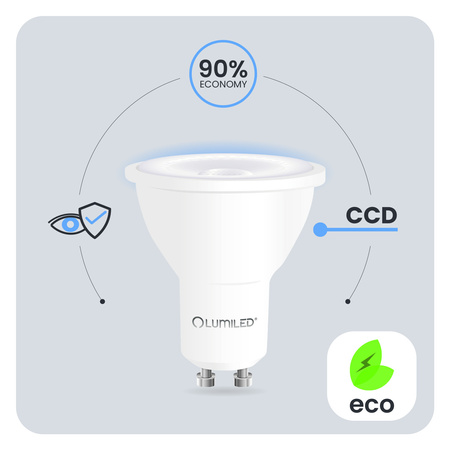 LED-Lampe GU10 Reflektor PAR16 5.2W = 55W 720LM 6500K kaltweiß 38° LUMILED