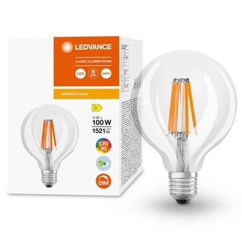 Globe E27 G95 LED Lampen 11W = 100W 1521lm 4000K Neutral 300° CRI90 Filament Dimmbar LEDVANCE Superior