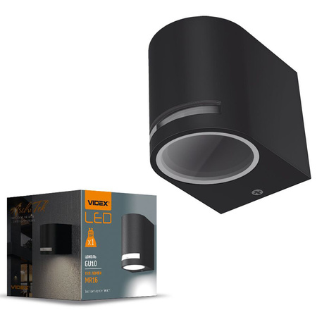 LED GU10 Außenwandleuchte IP54 Schwarz JUSTIN Videx