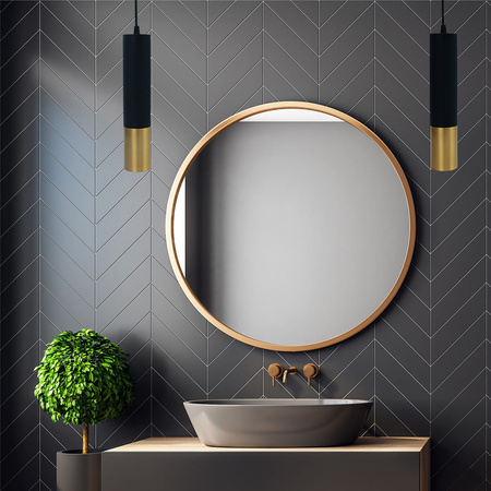 Deckenhängelampe 1xGU10 CIRUS Überhang Tuba Schwarz-Gold 29cm