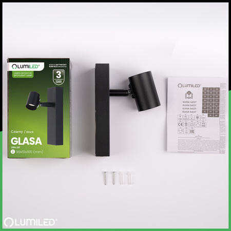 LED Spot E27 GLASA Schwarz Lumiled Wandleuchte