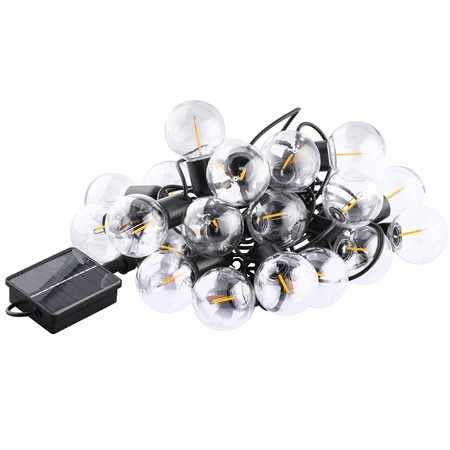 20x LED Solar Lichterkette, Außen Garten Lichterkette 11.8m 3000K warm LOVO LUMILED