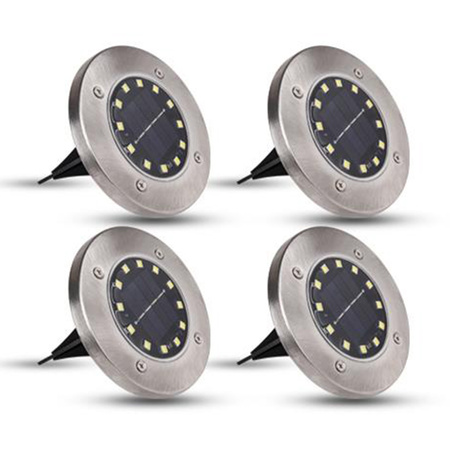 Set bestehend aus 4xGartenleuchte 12x LED SOLAR BODENMONTAGE IP54